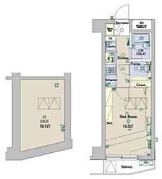 ブライズ新宿中井 1Kの間取図画像