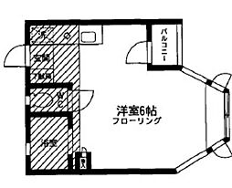 ベルフラワー ワンルームの間取図画像