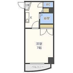 シャトレ21大手門 1Kの間取図画像