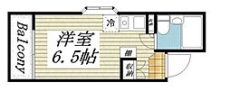 ピアニシオンブローニュクレスト 5階ワンルームの間取り