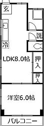 旭マンション 1LDKの間取図画像