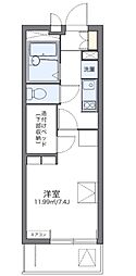 レオパレスモンジュイ 1Kの間取図画像