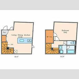M.A HILLS AKASAKA 地下2階1LDKの間取り