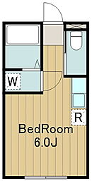 ＴＳミキハイツ2 1階ワンルームの間取り
