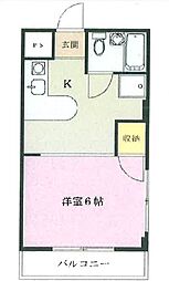 朝霞台ハイツ 1Kの間取図画像