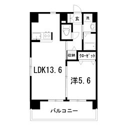 エルフィーノ2 1LDKの間取図画像