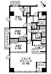 アーバンパーク代官山2 3LDKの間取図画像