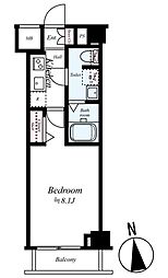 CREVISTA亀戸 1Kの間取図画像