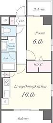 ROYALCOURT日本橋人形町 1LDKの間取図画像