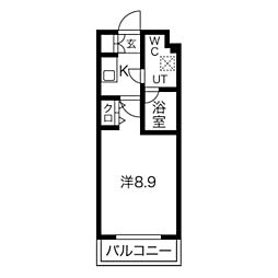 スプレスター平和台 1Kの間取図画像