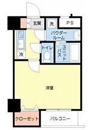 スカイコートヌーベル入谷第2 6階1Kの間取り