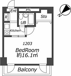 トップルーム品川 ワンルームの間取図画像