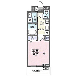 ラ・トゥール湘南II 1Kの間取図画像