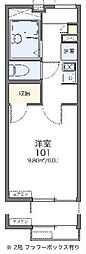レオパレスハマメリス 1Kの間取図画像