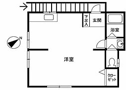 コーポKAZU ワンルームの間取図画像