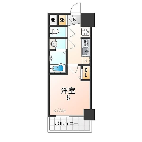 大阪府大阪市西淀川区野里２丁目(賃貸マンション1K・14階・21.09㎡)の写真 その2