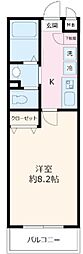 メルヴェイユ 1Kの間取図画像