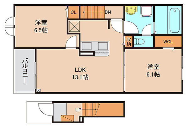 フラン　メゾン　オーブ 203｜茨城県龍ケ崎市若柴町(賃貸アパート2LDK・2階・59.58㎡)の写真 その2