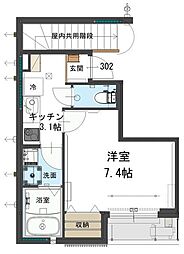 La Felice 3階1Kの間取り