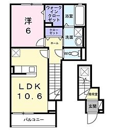 ファミリア・フェリス 1LDKの間取図画像