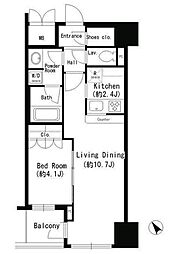 エスティメゾン四谷坂町 3階1LDKの間取り