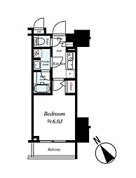 GALAGRANDY池袋2 1Kの間取図画像
