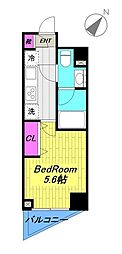 Log登戸駅前 1Kの間取図画像
