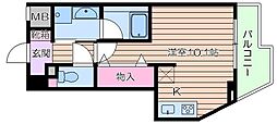 アルグラッド野田阪神 ワンルームの間取図画像