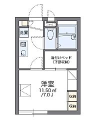 レオパレスジュネス 1Kの間取図画像