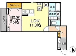 京王相模原線 京王堀之内駅 徒歩10分の賃貸アパート 2階1LDKの間取り