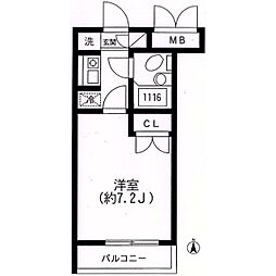 スカイヒル生田 1Kの間取図画像