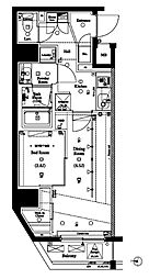 アクサス渋谷初台 1DKの間取図画像