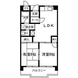 恒信ハイツ 2LDKの間取図画像