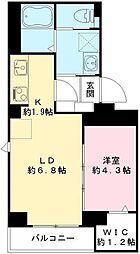 フラッツ平河町 1階1LDKの間取り