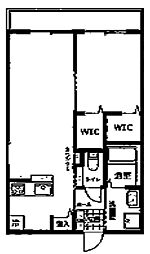 ビバグランデ桃林 3階1LDKの間取り