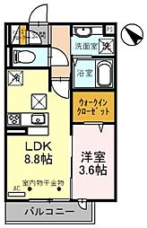 フェリーチェ 1LDKの間取図画像