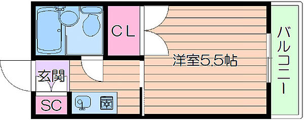 大阪府吹田市上山手町(賃貸マンション1K・3階・16.00㎡)の写真 その2