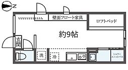 ｃｅｎｔ4ｃｅ 2階ワンルームの間取り