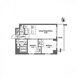 ＥＮｅｔｉａｌ代官山 4階2LDKの間取り