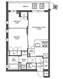 COMFORIA不動前 2LDKの間取図画像