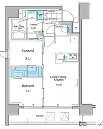 ルフォンプログレ西大井プレミア 2LDKの間取図画像