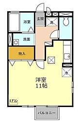 サンエクセル ワンルームの間取図画像