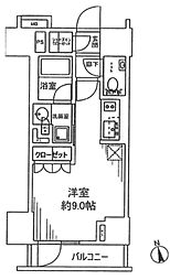 OPENRESIDENCIA高田馬場 ワンルームの間取図画像