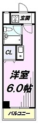 パインコートタチカワ ワンルームの間取図画像