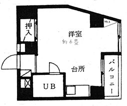 青葉台Aハウス ワンルームの間取図画像