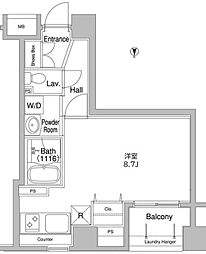 コンフォリア銀座EAST ワンルームの間取図画像