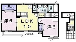 クローバー 2LDKの間取図画像