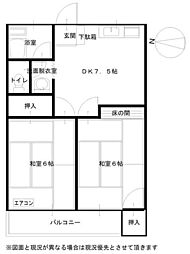 ネギビレッヂ-2 2DKの間取図画像