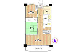 サウスコート・八柱 2LDKの間取図画像
