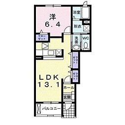 ノーヴァトワーレC 1LDKの間取図画像